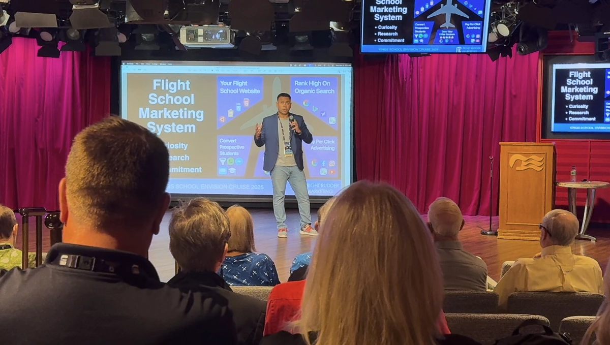 Tim Jedrek presenting at Envision Flight 2025